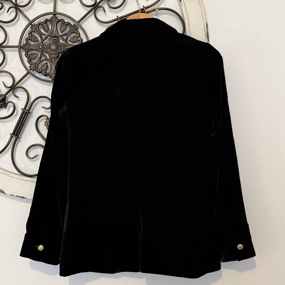 J. Crew Velvet Shawl Collar Blazer Black Size 2, XS